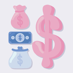 Sticker - set of saving and investing money