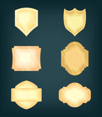 Wall Mural - set of gold badges