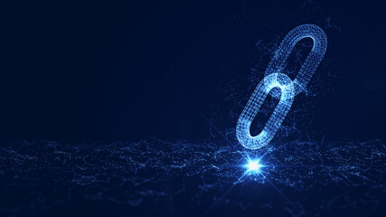 Sticker - blockchain technology abstract concept. the polygons are connected in a chain of two pieces on the r