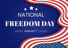 National Freedom Day Template Hand Drawn Cartoon Flat Illustration With American Flag And Hands Breaking A Handcuff Design