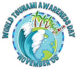 Sticker - World Tsunami Awareness Day Logo Design