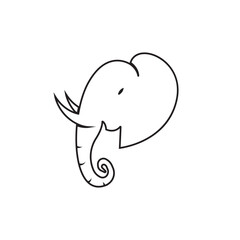 Sticker - elephant vector icon