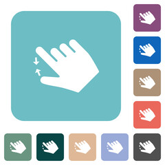 Sticker - Right handed pinch close gesture rounded square flat icons