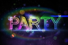 Digitally Generated Colourful Party Text