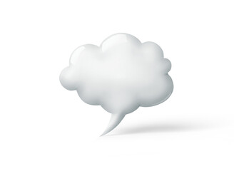 3d render of a cloud in shape of the speech bubble cut out with no background