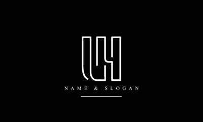 UH, HU, U, H abstract letters logo monogram