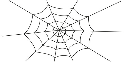 Spider web. Halloween background. Spiderweb vector illustration. Black spider web isolated on white background. Cobweb silhouette.