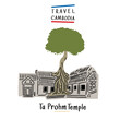 Ta Phrom Temple Cambodia landmark Asia travel Hand drawn color Illustration 