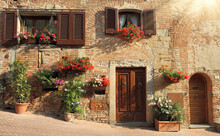 Typical Italian Nook In Tuscan Village, Certaldo, Italy