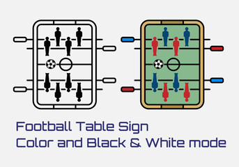 Wall Mural - Table Football Game top View icon. Wooden Table Soccer sign. Kids foosball.