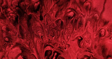 Wall Mural - Glitter swirl background. Grain texture. Hot fire flames. Blur luscious red black color shimmering fluid motion abstract surface. Shot on RED Cinema camera.