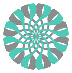 Sticker - Circular twisted pattern logo. Round interweaving shapes