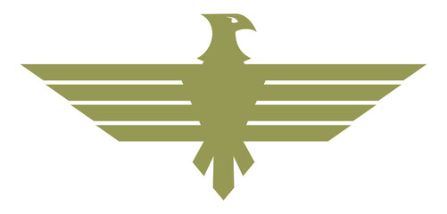 Sticker - Golden bird insignia. Eagle badge in military style