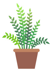 Sticker - Potted fern. Urban jungle decoration. Green houseplant