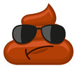 Cool pile of poo disappointed. Poop in sunglasses