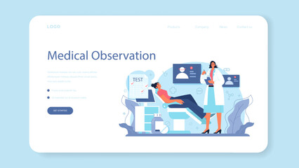 Wall Mural - Neurologist web banner or landing page. Doctor examine