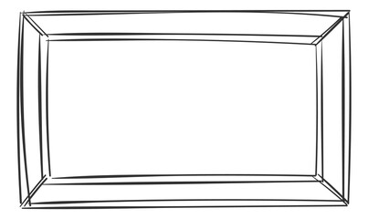 Wall Mural - picture frame in doodle style. decorative empty border