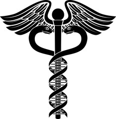 Sticker - Caduceus DNA Double Helix Concept