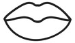 Leinwandbild Motiv Female lips line icon. Closed mouth symbol