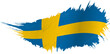 Flag of Sweden in grunge style with waving effect.