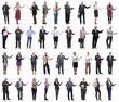 © ASDF - group of business people showing thumbs up isolated