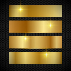 collection of gold gradient template background vector. set of gold design background banner.