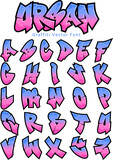 Fototapeta Młodzieżowe - Urban - Graffiti Styled Street Art Cool Kids font, full editable alphabet
