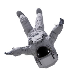 astronaut floating in outer space, isolated