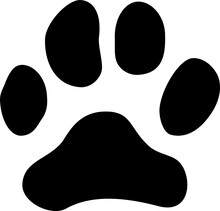 Dog Or Cat Animal Foot Print Isolated Silhouette