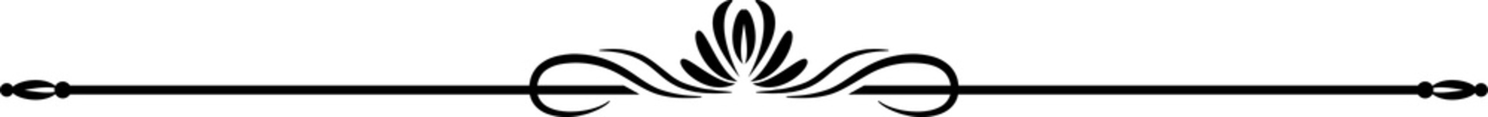 Wall Mural - flourish divider line, floral ornament border icon