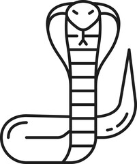 Sticker - Viper snake isolated thin line icon, rattlesnake