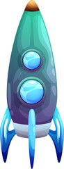 Wall Mural - cartoon rocketship space booster, spacecraft icon