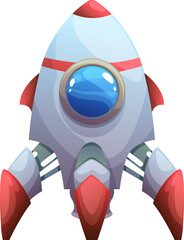 Wall Mural - alien spaceship, cartoon rocketchip launch takeoff