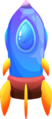 Wall Mural - launch of cartoon rocket isolate kids toy on start