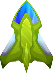 Wall Mural - booster flaming rocket on start isolated spaceship
