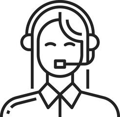Aufkleber - Online consultant with headphones customer service