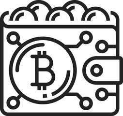 Aufkleber - Cryptocurrency icon bitcoin wallet with blockchain