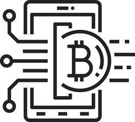Aufkleber - Cryptocurrency exchange, smartphone isolated sign