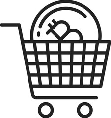 Aufkleber - Cart with bitcoin money cryptocurrency trade sign