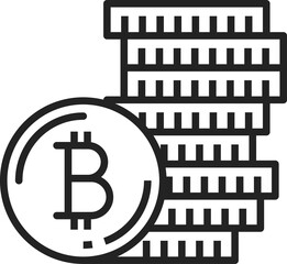 Aufkleber - Cryptocurrency bitcoin stack of coins outline icon