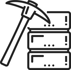Aufkleber - Ax to mine bitcoin, data storage server isolated