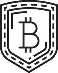 Aufkleber - Cryptocurrency sign bitcoin transactions on shield
