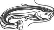 Catfish, freshwater and ocean burbot fish icon