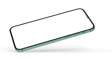 Modern glass smartphone hanging over the table