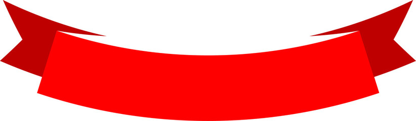 Wall Mural - red ribbon isolated vintage scroll with curve edge