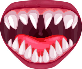 Wall Mural - Monster animal or alien maw laughing mouth icon