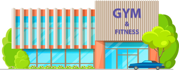 Sticker - Gym architecture fitness center building isolated