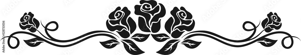 Chapter Header Art Roses Floral border, vector header with rose flowers Stock Illustration ...