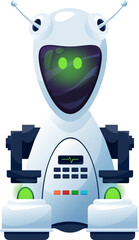 Fototapete - Cartoon robot cyborg vector character, ai tech