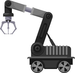 Leinwandbilder - Automated claw, robotic arm on wheels, machinery